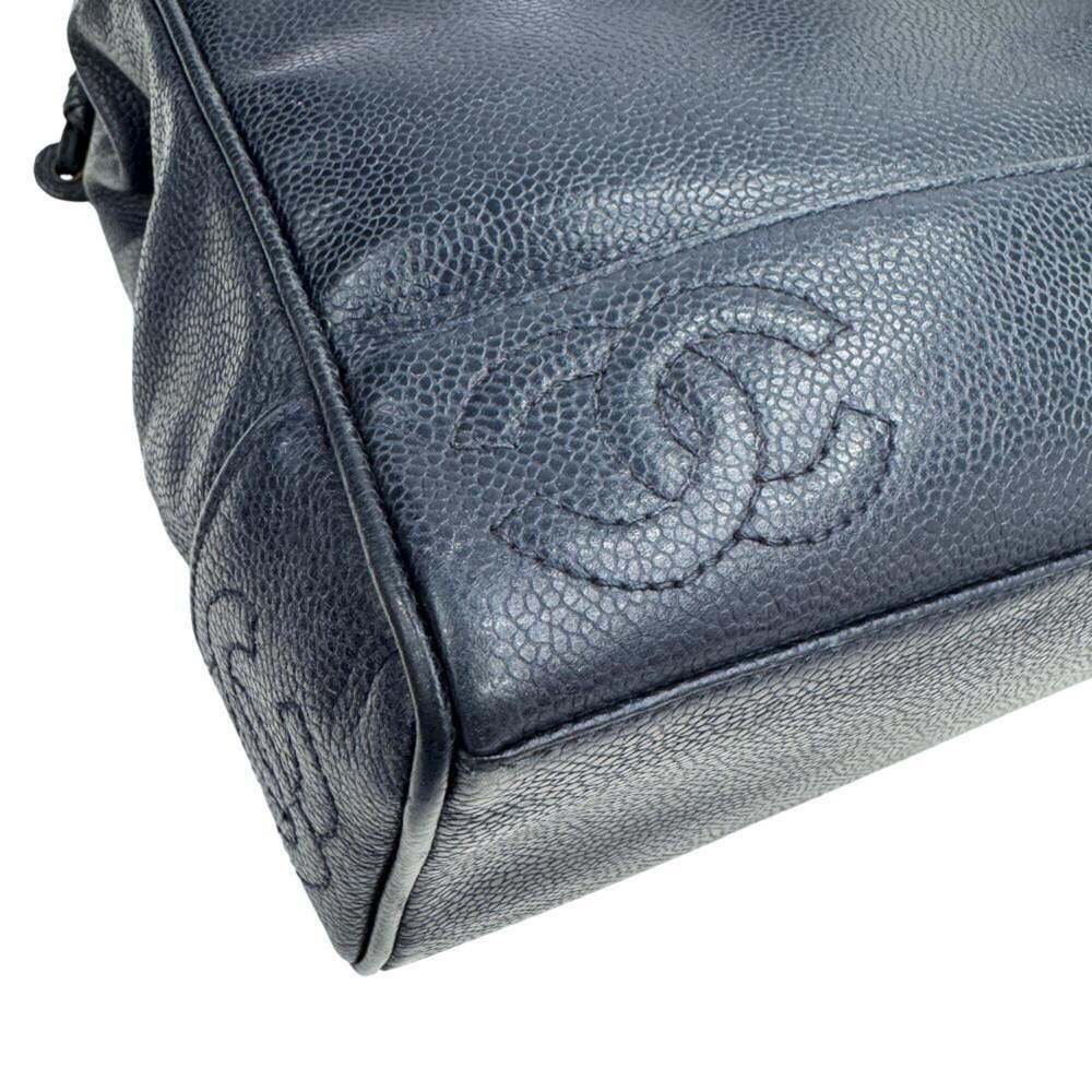 CHANEL Blue Caviar Leather Logo Tote Bag - Picture 8 of 11